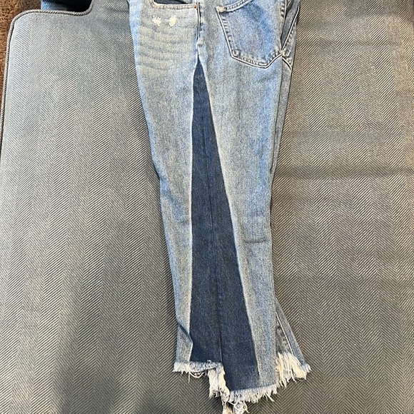 Hidden Jeans Two tone cropped denim jeans with fringe - Picture 4 of 5